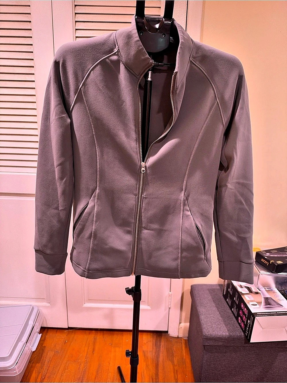 32 Degrees Women's Active Full Zip Mock Neck Jacket Brown